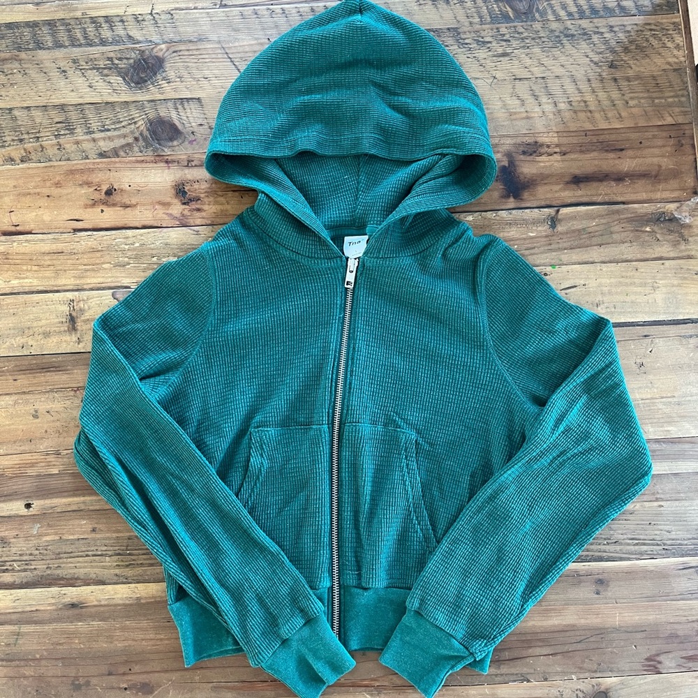 TNA waffle zip thermal hoodie